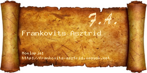 Frankovits Asztrid névjegykártya